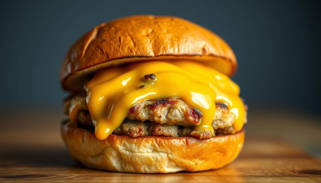 cheese melt on burger