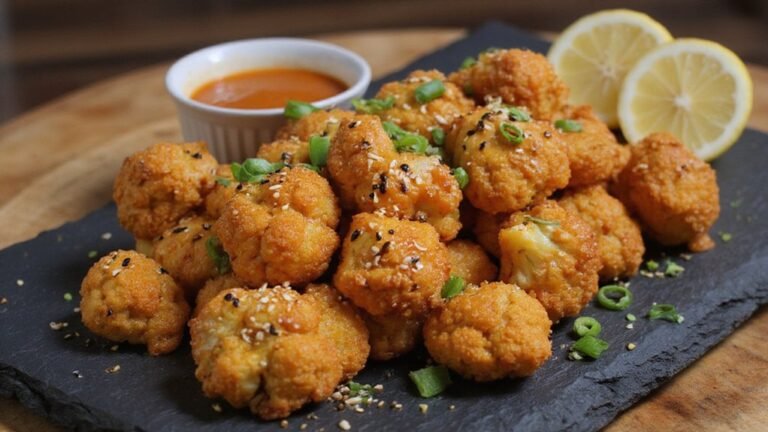 crispy cauliflower with sauce