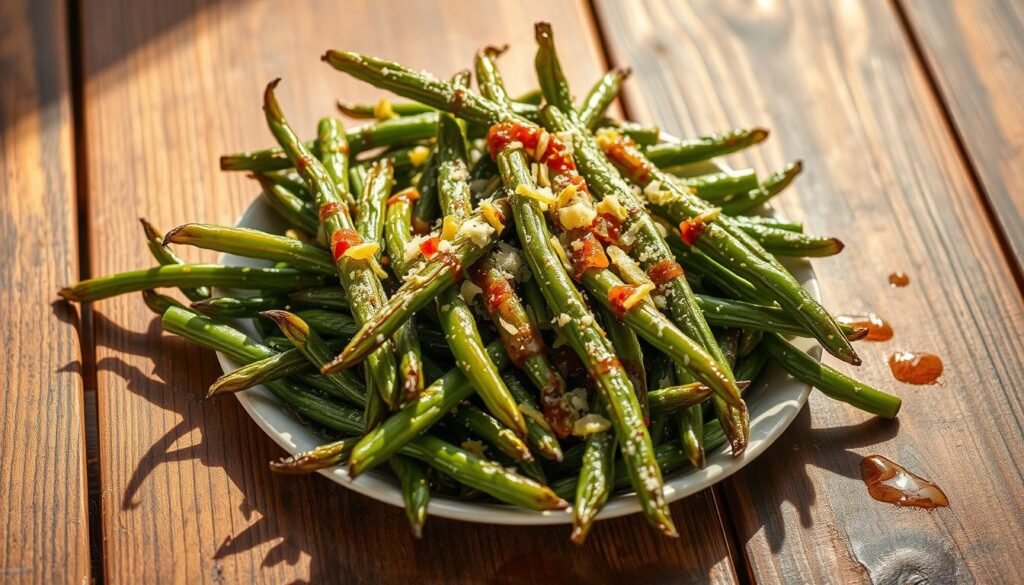 parmesan lemon sweet spicy green beans