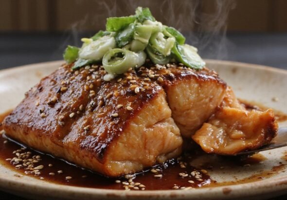 teriyaki glazed salmon fillet