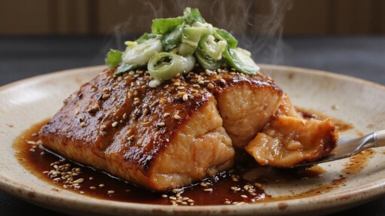 teriyaki glazed salmon fillet