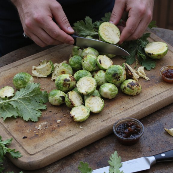 trim and halved evenly