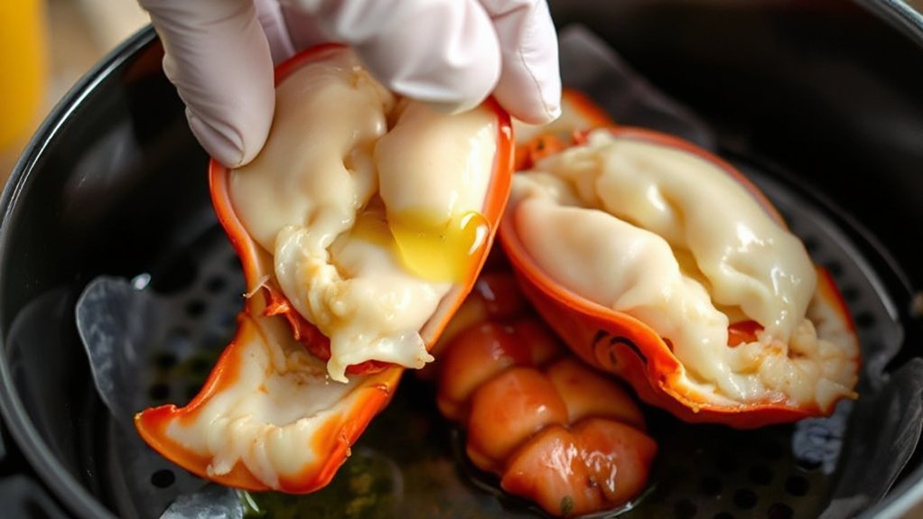 350 f butter poached lobster 6 10min