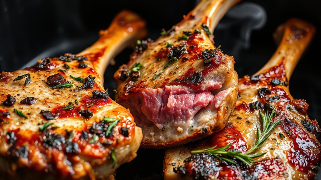 air fried charred juicy chops
