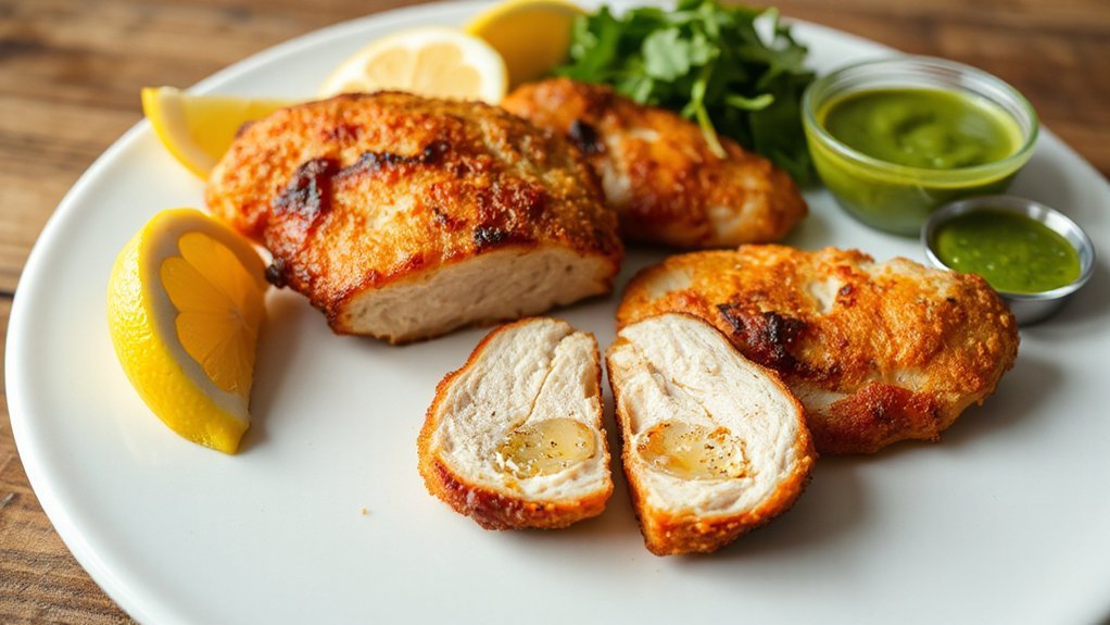 air fried cutlets with sauces