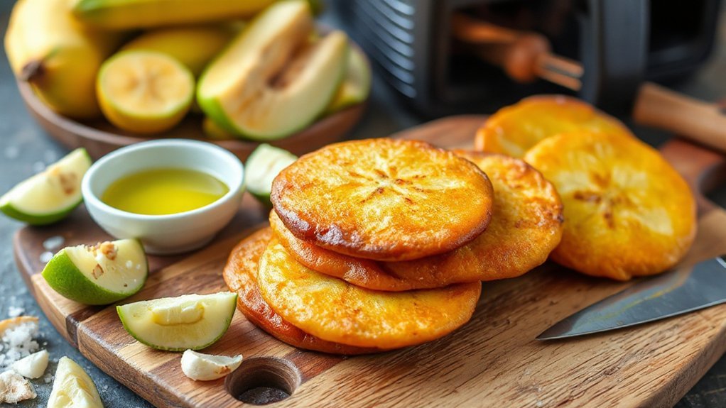 air fried green plantains