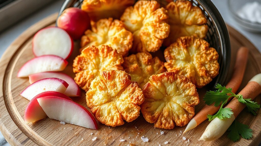 air fried mixed radish textures