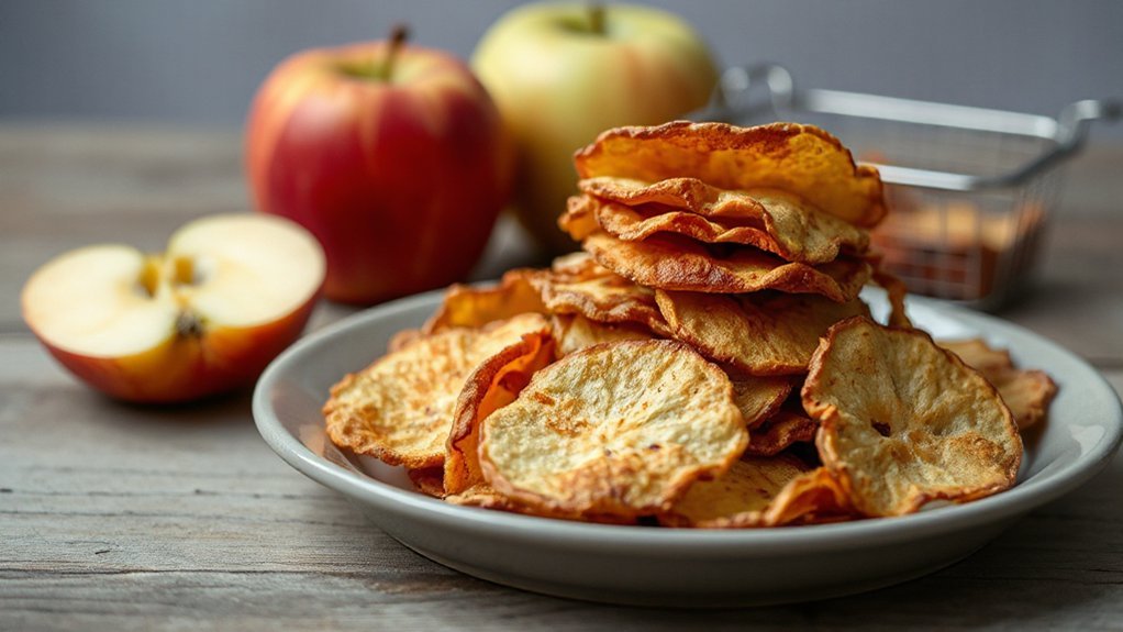 air fried whole apple chips