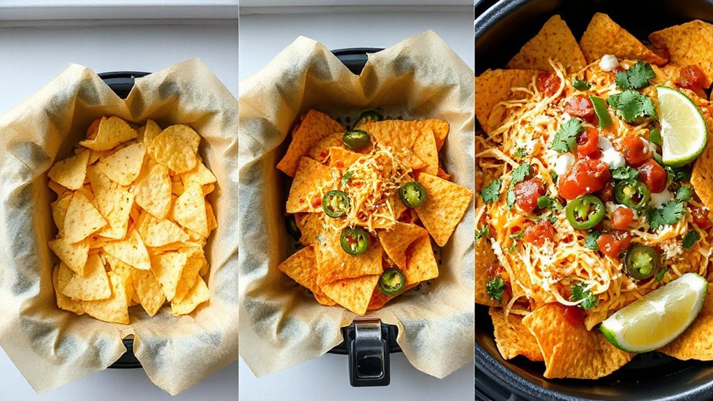 air fry layered nacho stacks