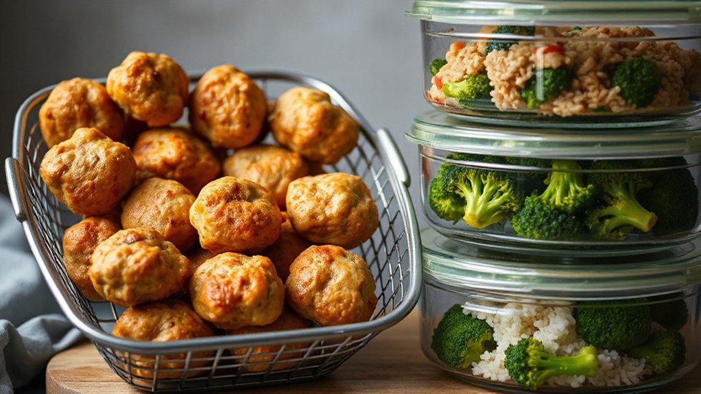 air fryer chicken meatball prep