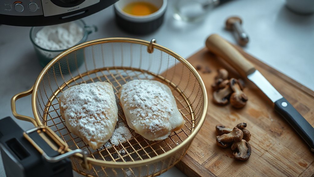 air fryer chicken mushroom prep