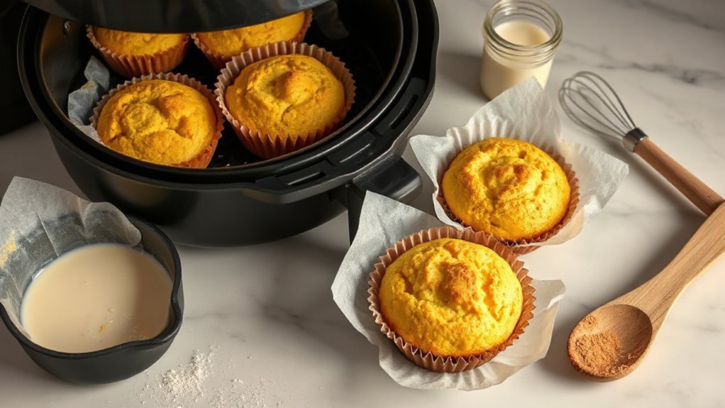 air fryer cornbread prep