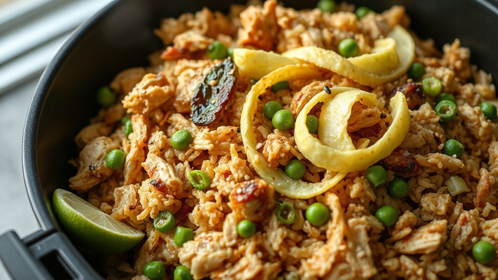 air fryer leftover chicken rice