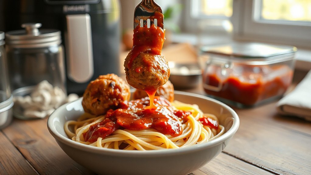 air fryer meal prep meatballs
