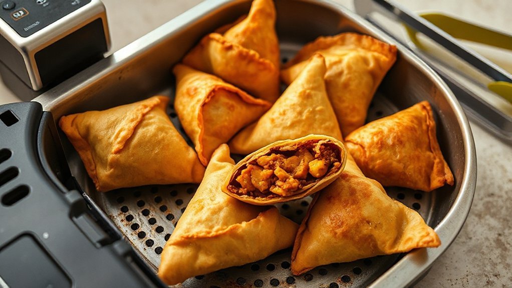 air fryer samosa setup
