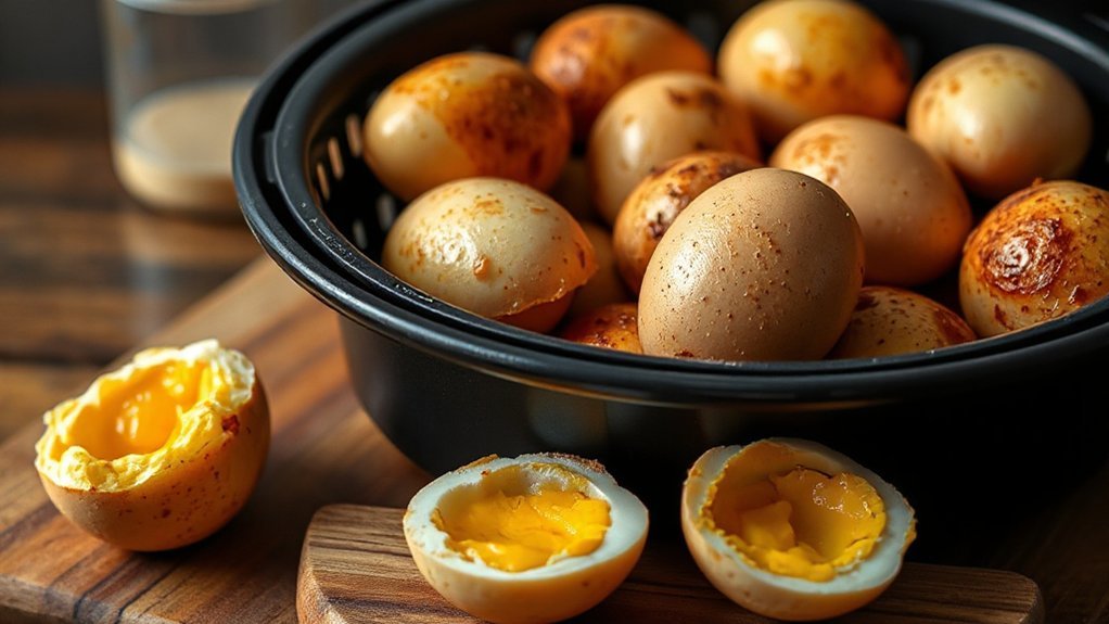 air fryer shell on eggs