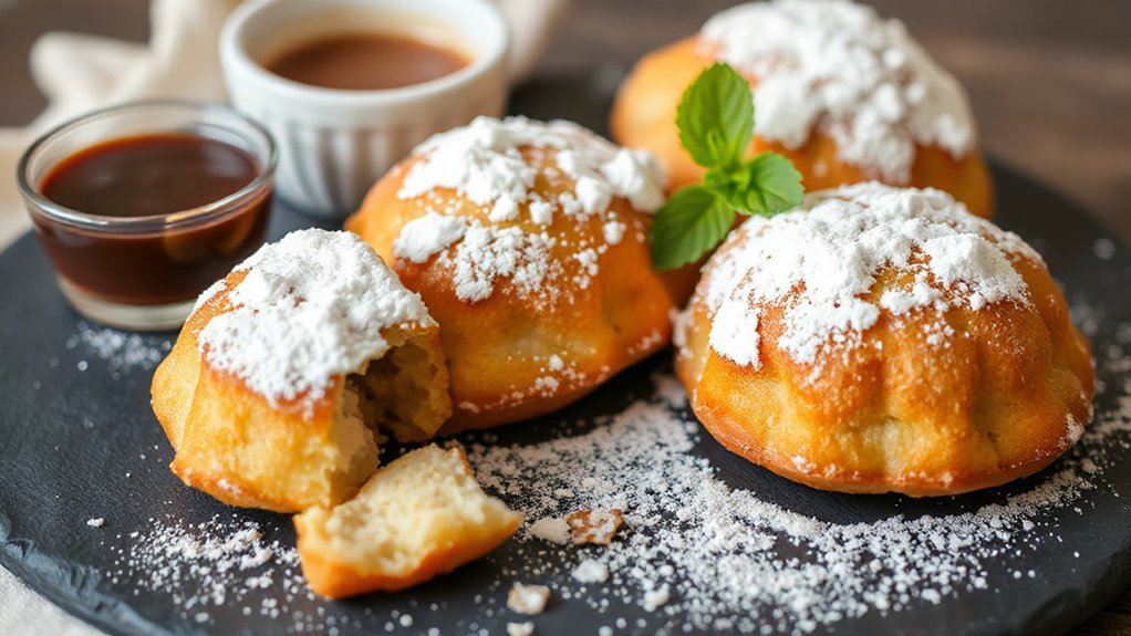 airy gluten free beignet presentation