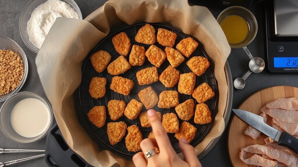 breaded air fryer chicken nuggets