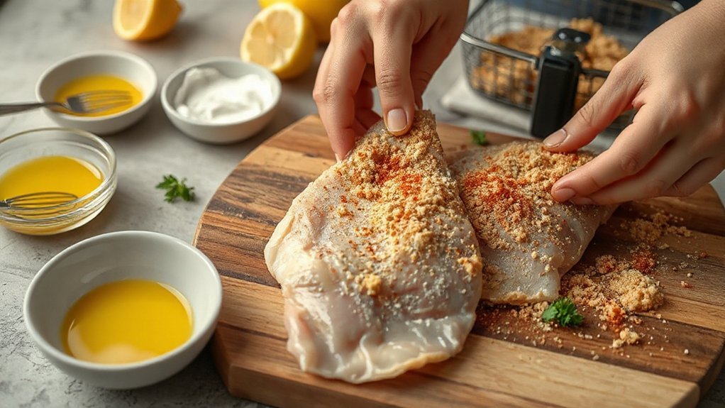 butterflied pounded chilled seasoned