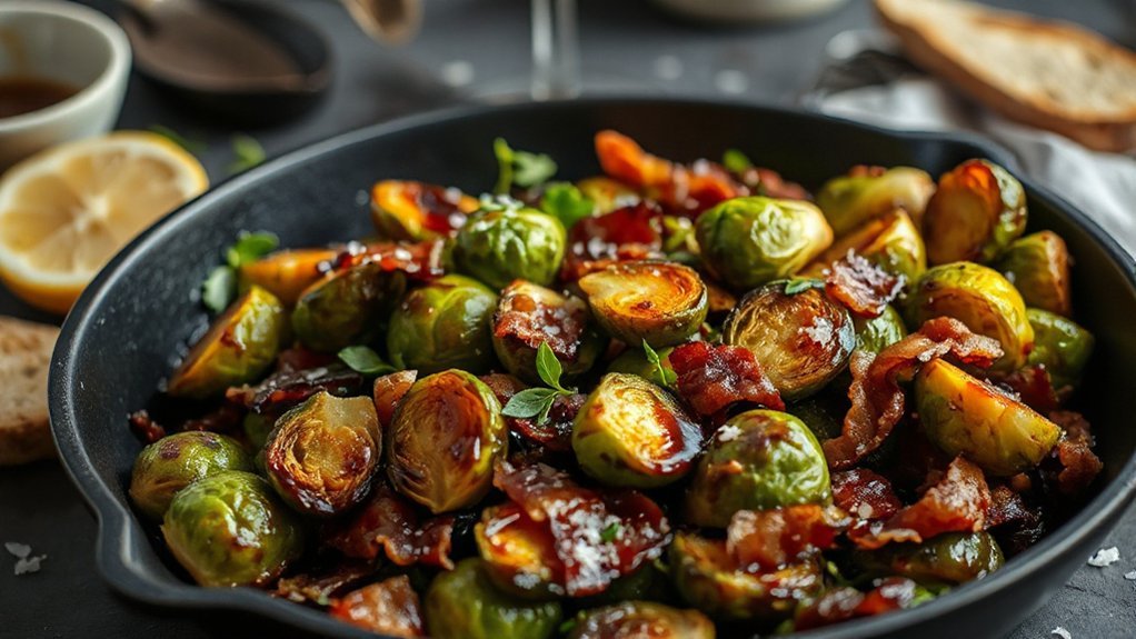 caramelized brussels with bacon