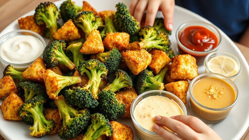 cheesy sweet dip friendly broccoli