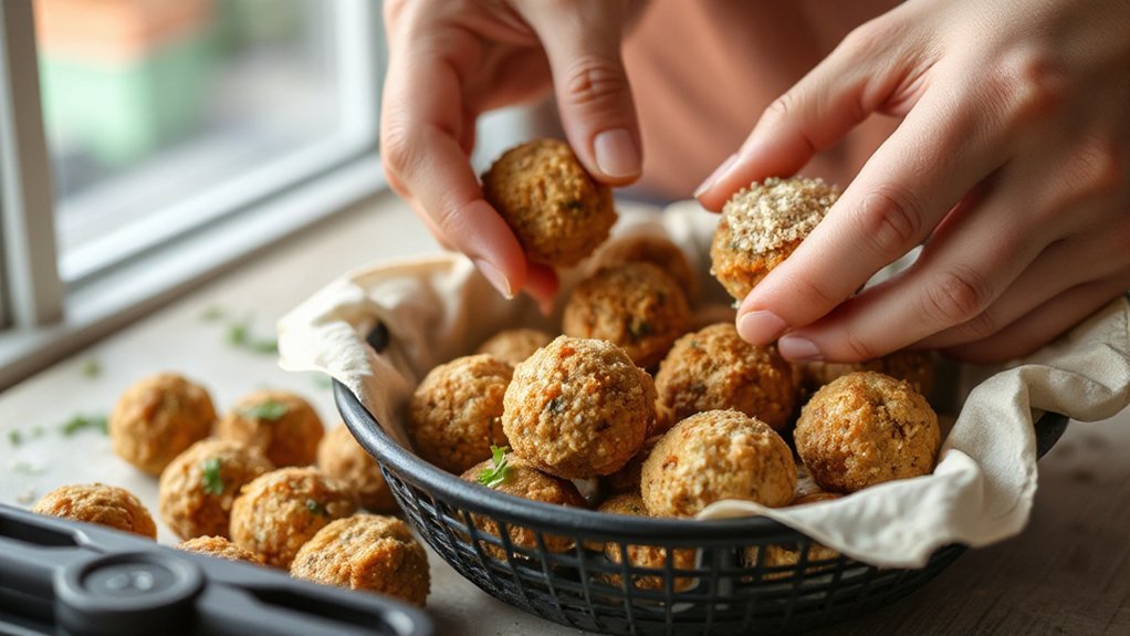 compact lightly breaded air fried