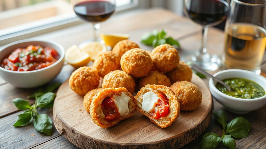 crisp arancini zesty dips