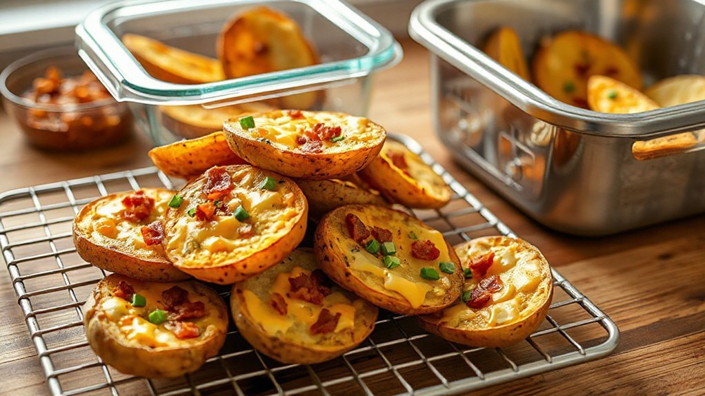 crisp reheated potato skins