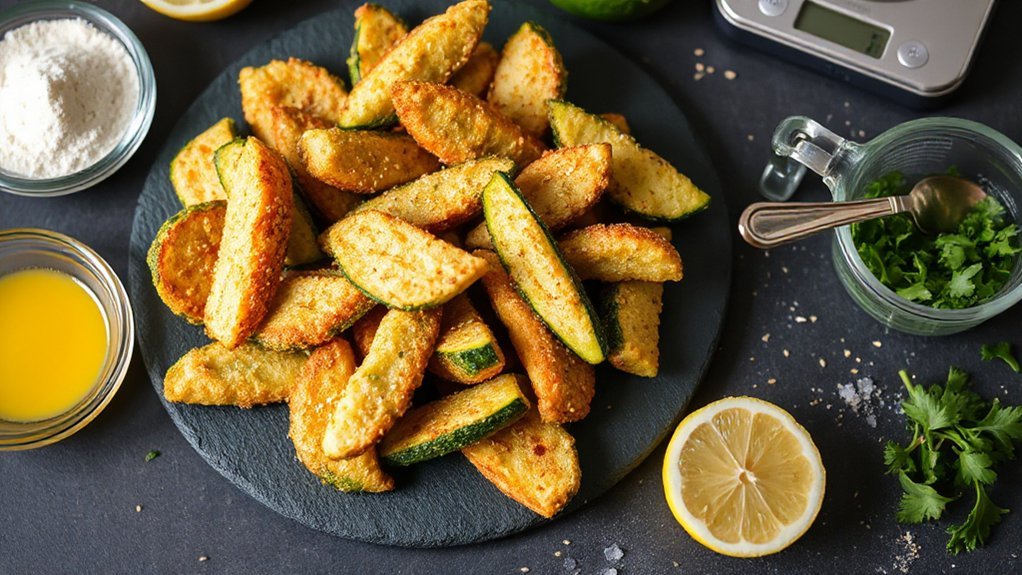 crispy air fried zucchini sticks