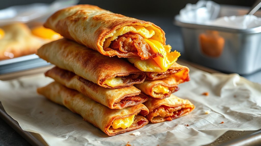 crispy air fryer breakfast taquitos