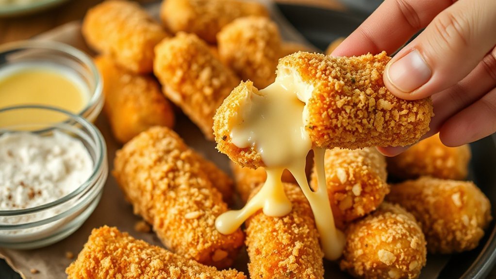 double coated frozen cheese sticks