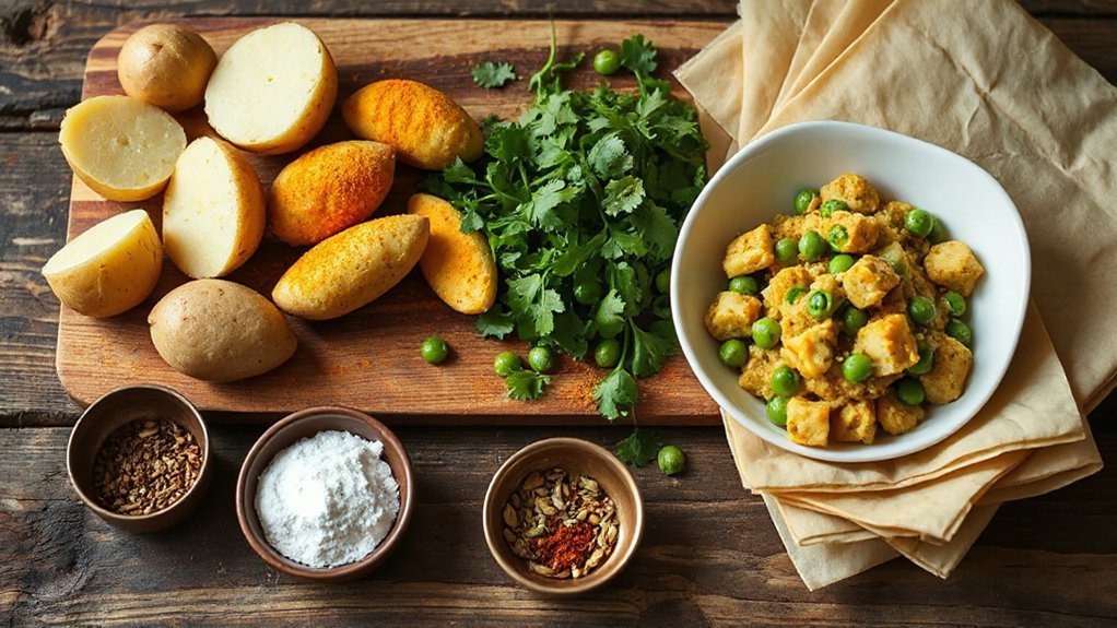 dry seasoned potato samosas