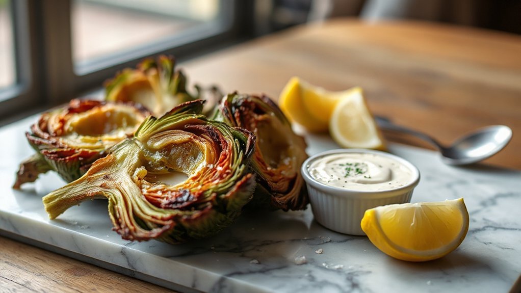 elegant air fried artichokes dip