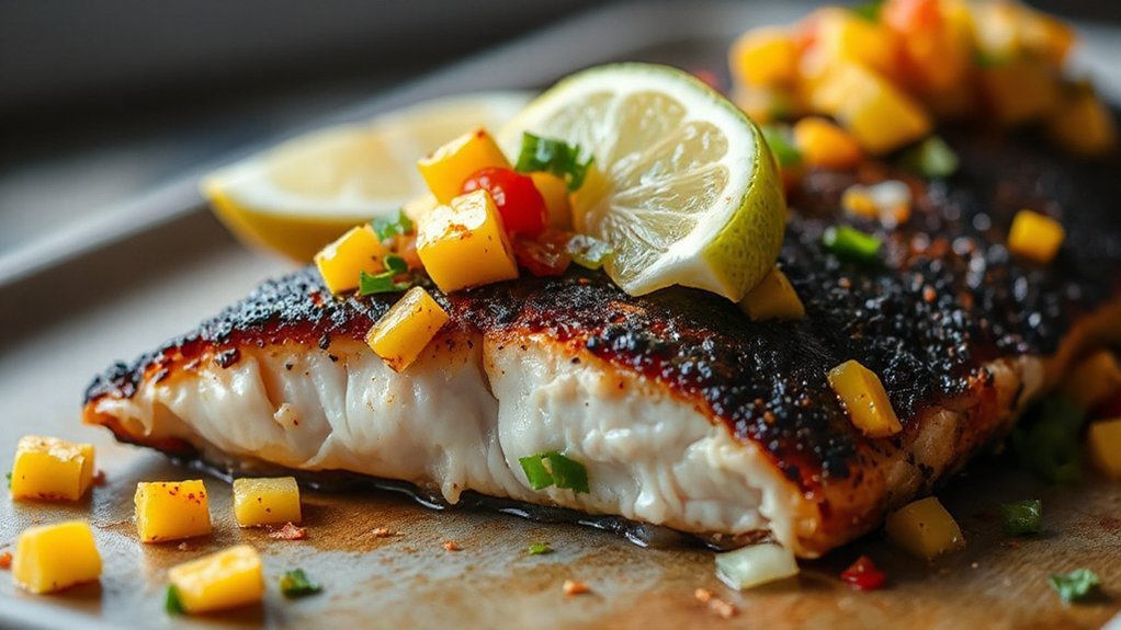 firm mild crisply blackened