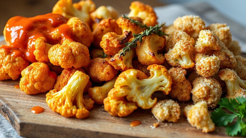 garlic herb air fried cauliflower