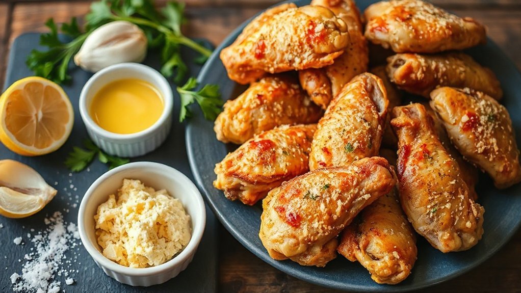 garlic parmesan air fried wings