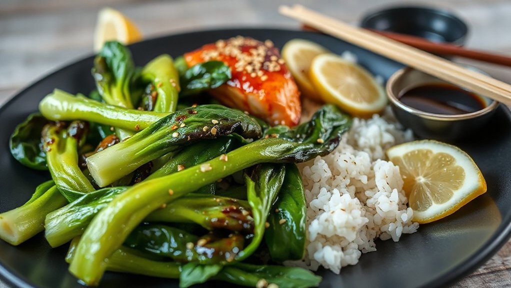 garlicky bok choy accompaniments