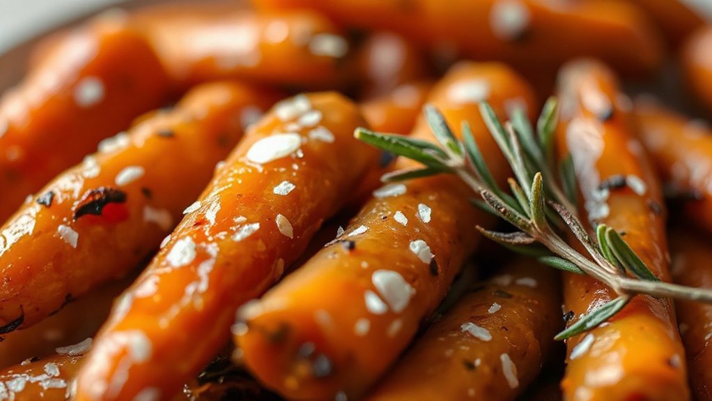 glossy honey glazed air fried carrots