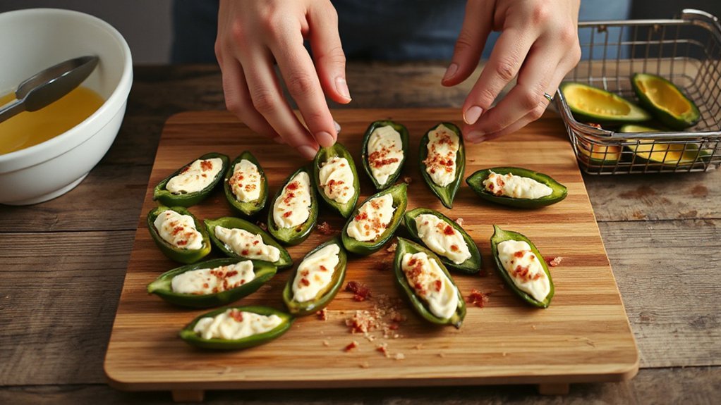 gloved jalapeno popper assembly