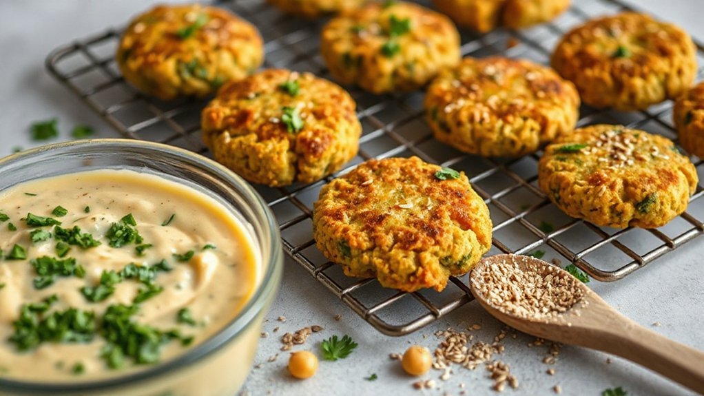 herbed coarse chickpea batter