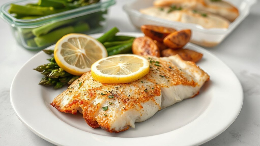 lemon herb halibut tips