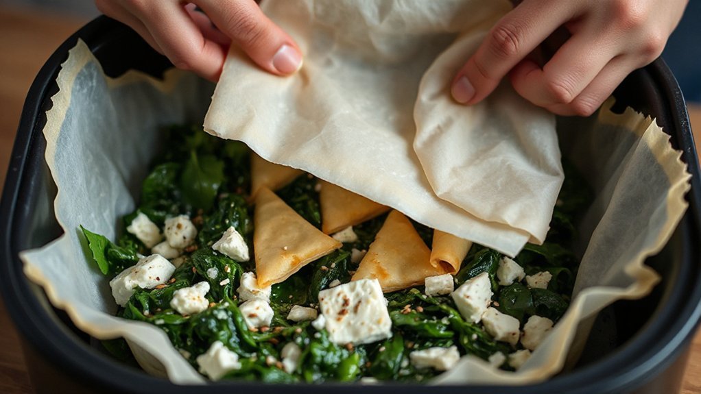 lightly brushed layered phyllo