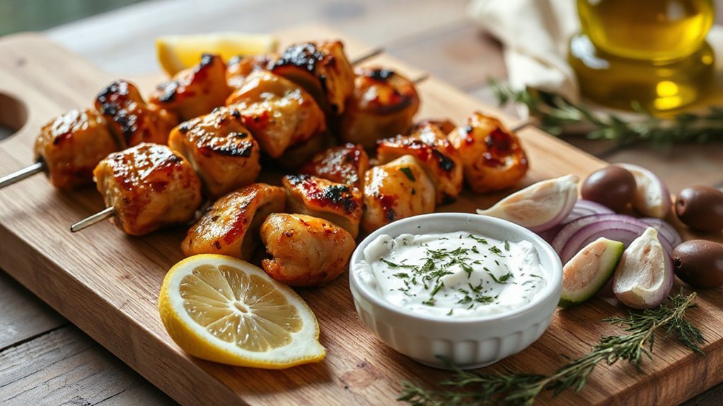 marinated chicken with tzatziki