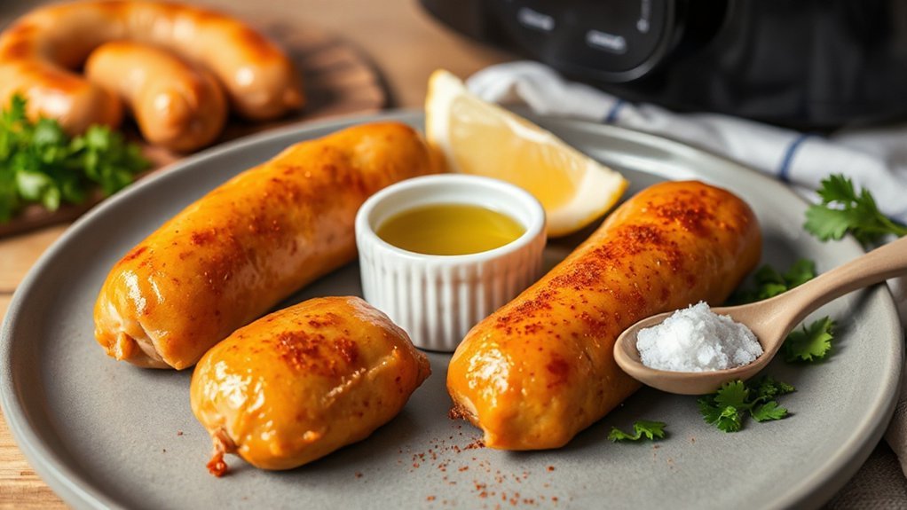 measured seasoned chicken sausage