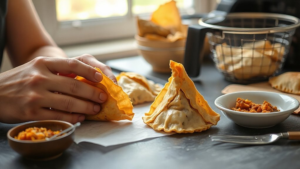 moisten seal crimp edges