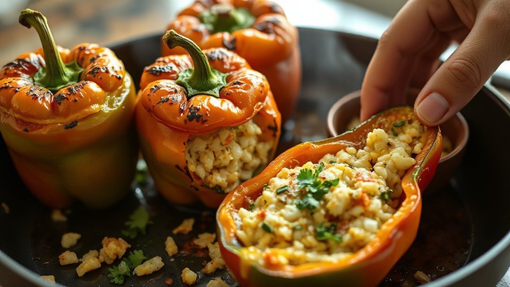 organized stuffed pepper workflow