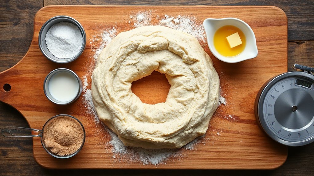 proofed yeast soft tacky dough