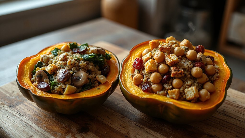 protein packed stuffed acorn squash