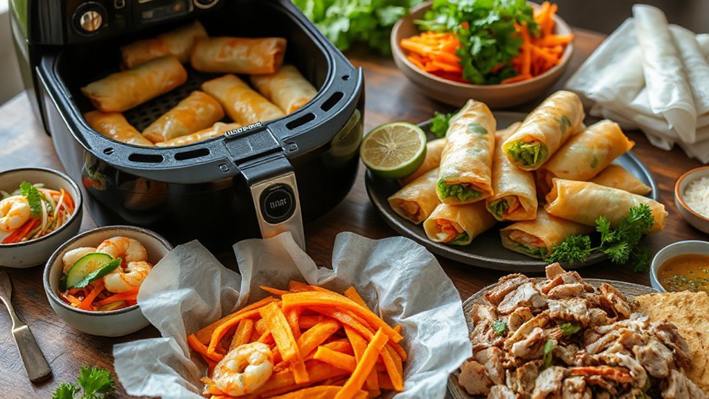 proteins veggies dry wrappers