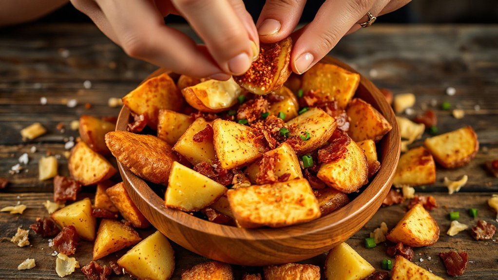 quarter inch seasoned potato skins